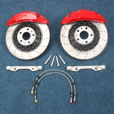 Os auto 6 compassos de calibre vermelhos 9N do freio do potenciômetro com 380x36mm furaram o disco sulcado para Audi Brake Calipers