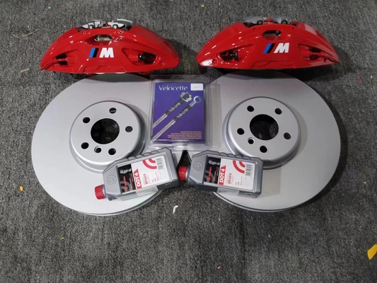 Ajuste para kits de pinça de freio BMW X3 MP 4 potes cor vermelha discos de 374 mm pastilhas de reposição